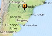 Discover Iguassu Falls from Brazil map