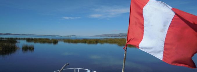 Lake Titicaca boat leaving Puno